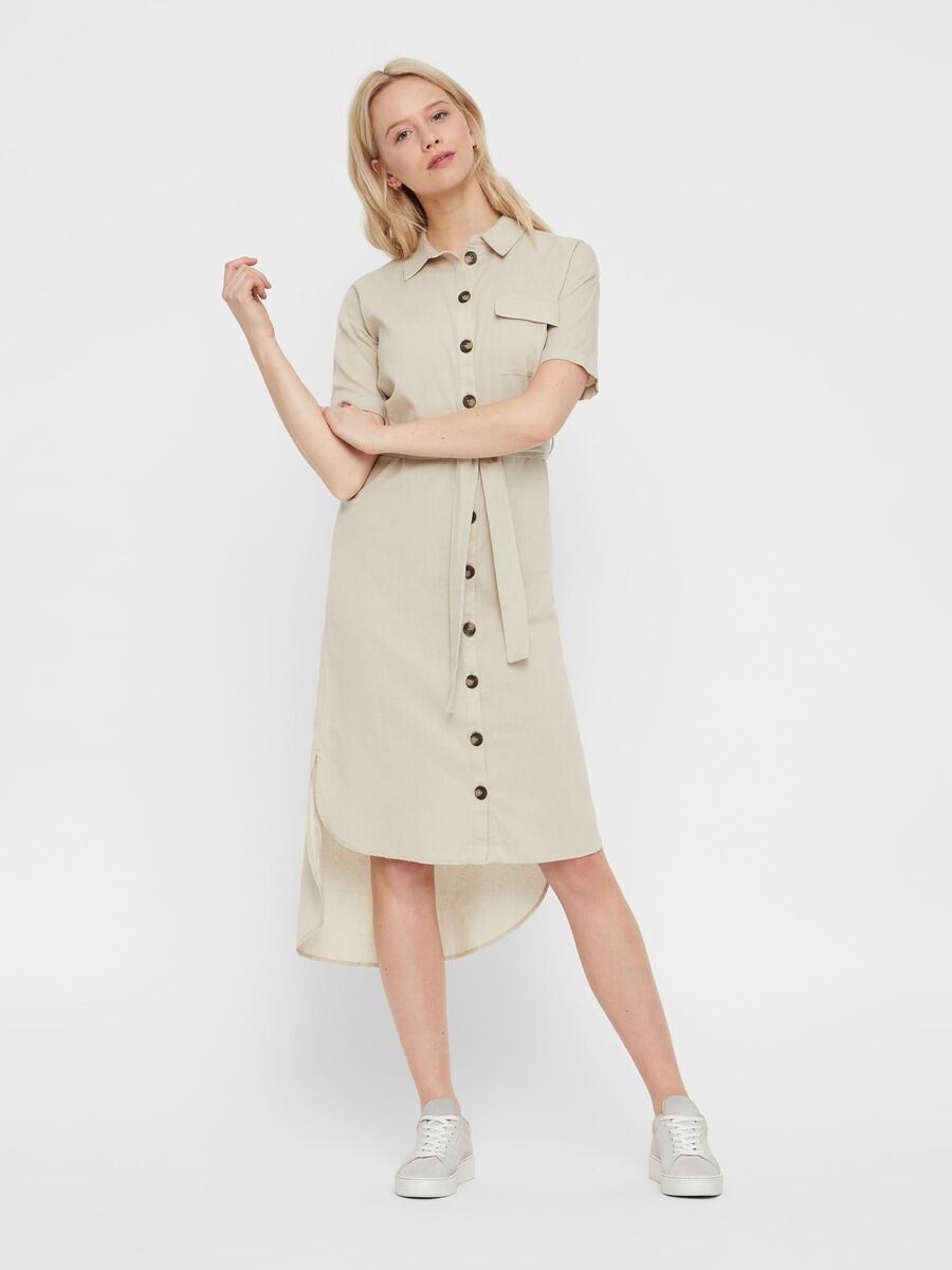 Carousel image - LANG SKJORTE KJOLE, Oatmeal | 3