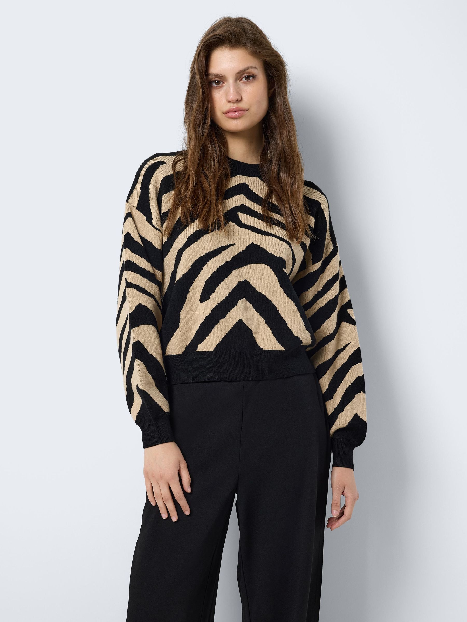 KNITTED PATTERN PULLOVER Black NOISY MAY