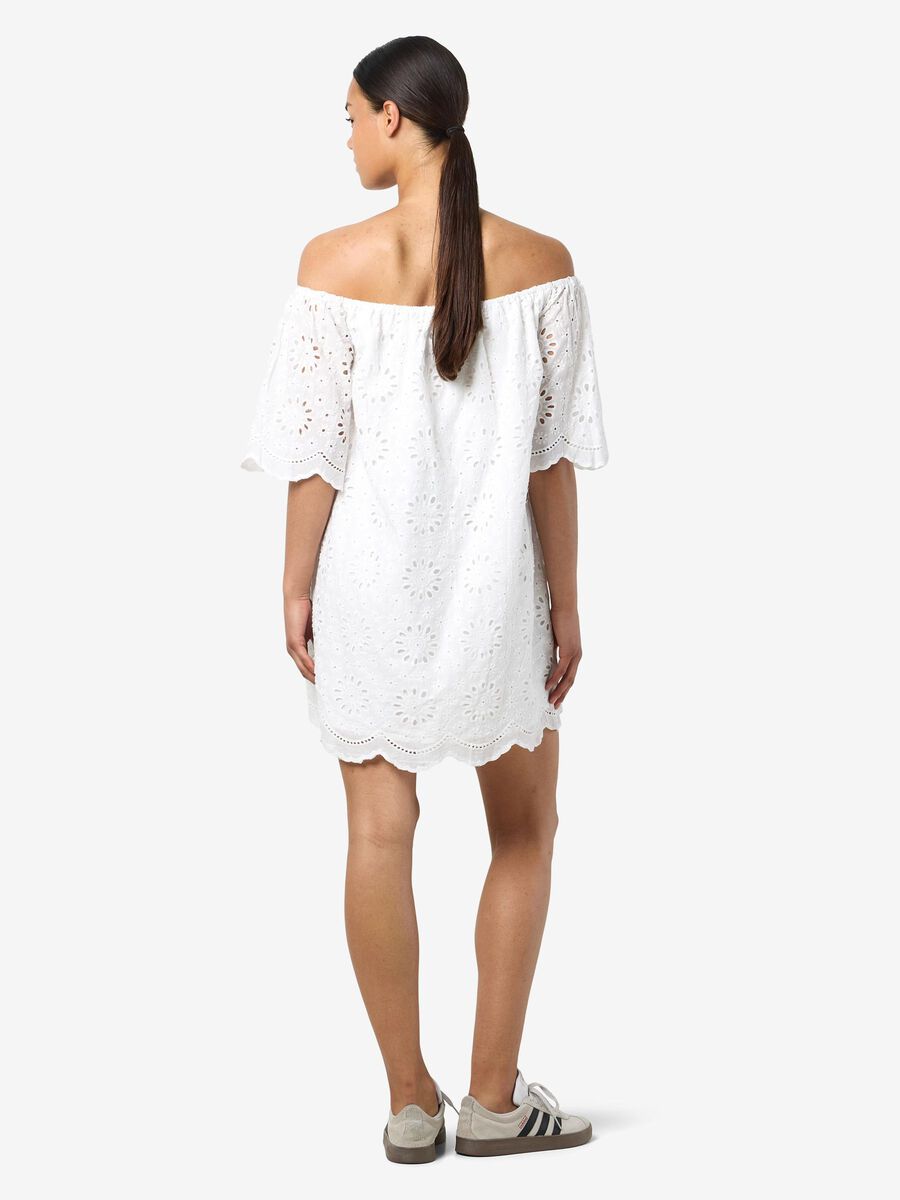 Carousel image - BRODERIE ANGLAISE MIDIKLÄNNING, Bright White | 3