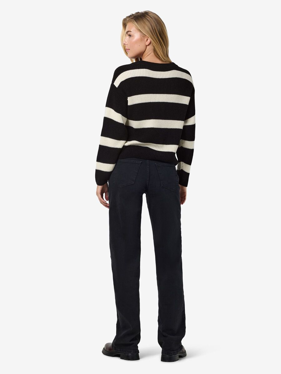 Carousel image - STRIPED CARDIGAN, Black | 3