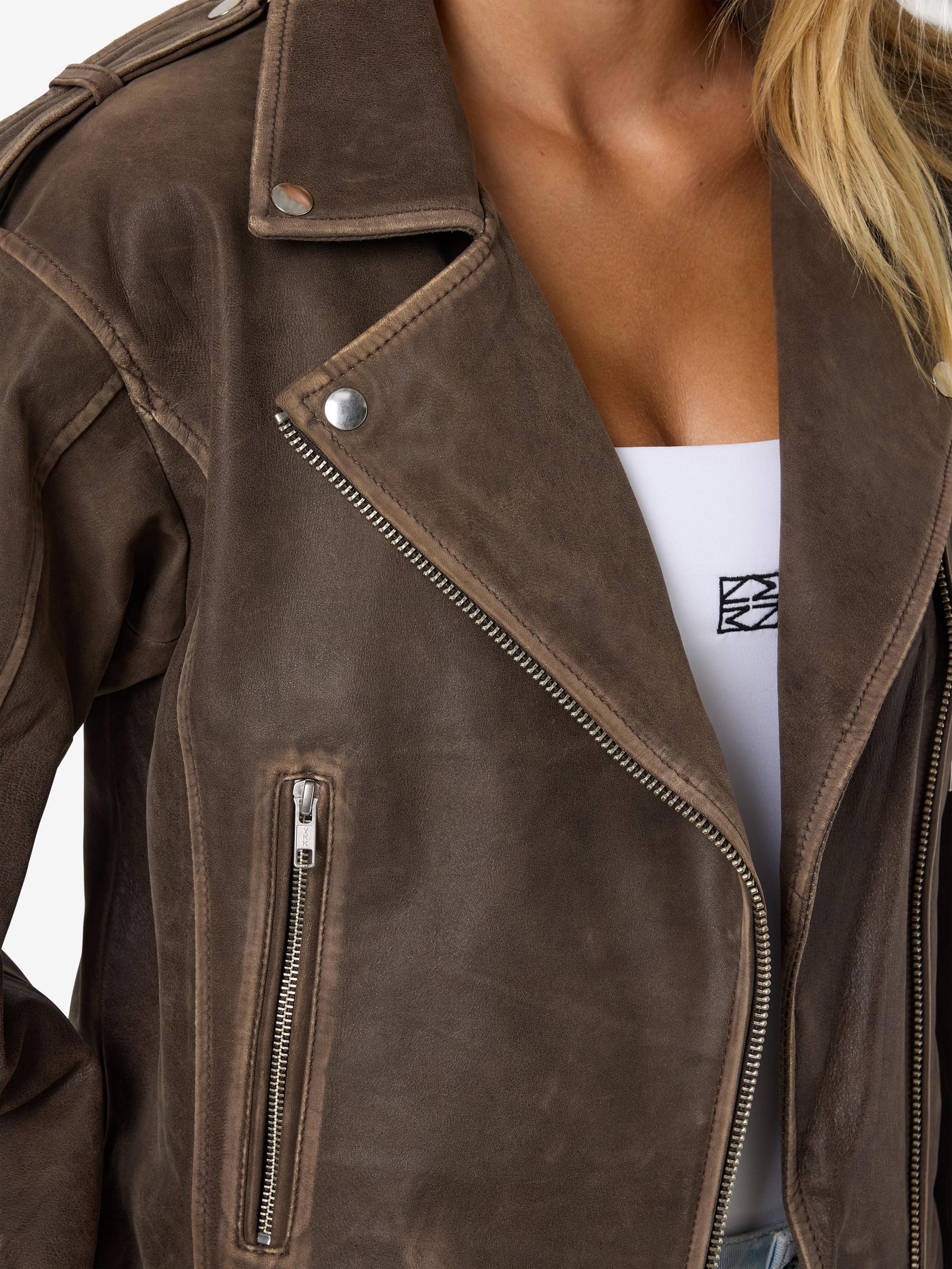 Noisy may leather look jacket clearance