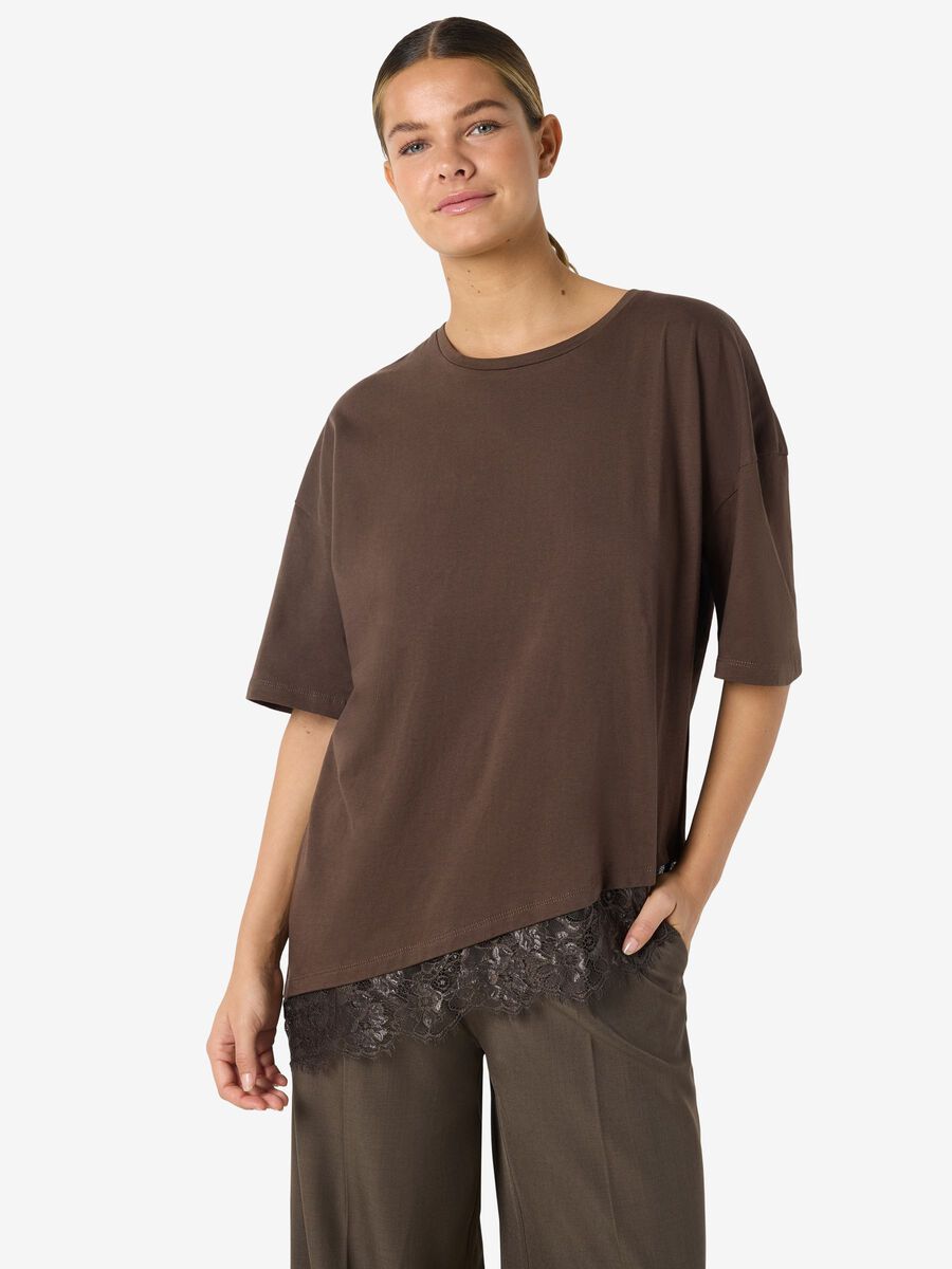 Product tile image DENTELLE D&Eacute;CORATIVE T-SHIRT, Chocolate Brown 27038485_ChocolateBrown