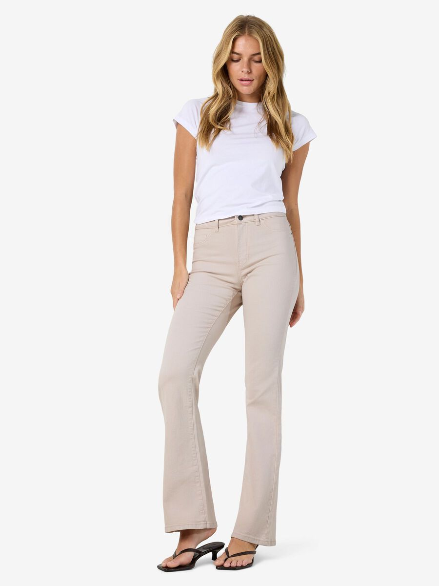 Product tile image - NMSALLIE  FLARED JEANS, Pumice Stone | 27036629_PumiceStone