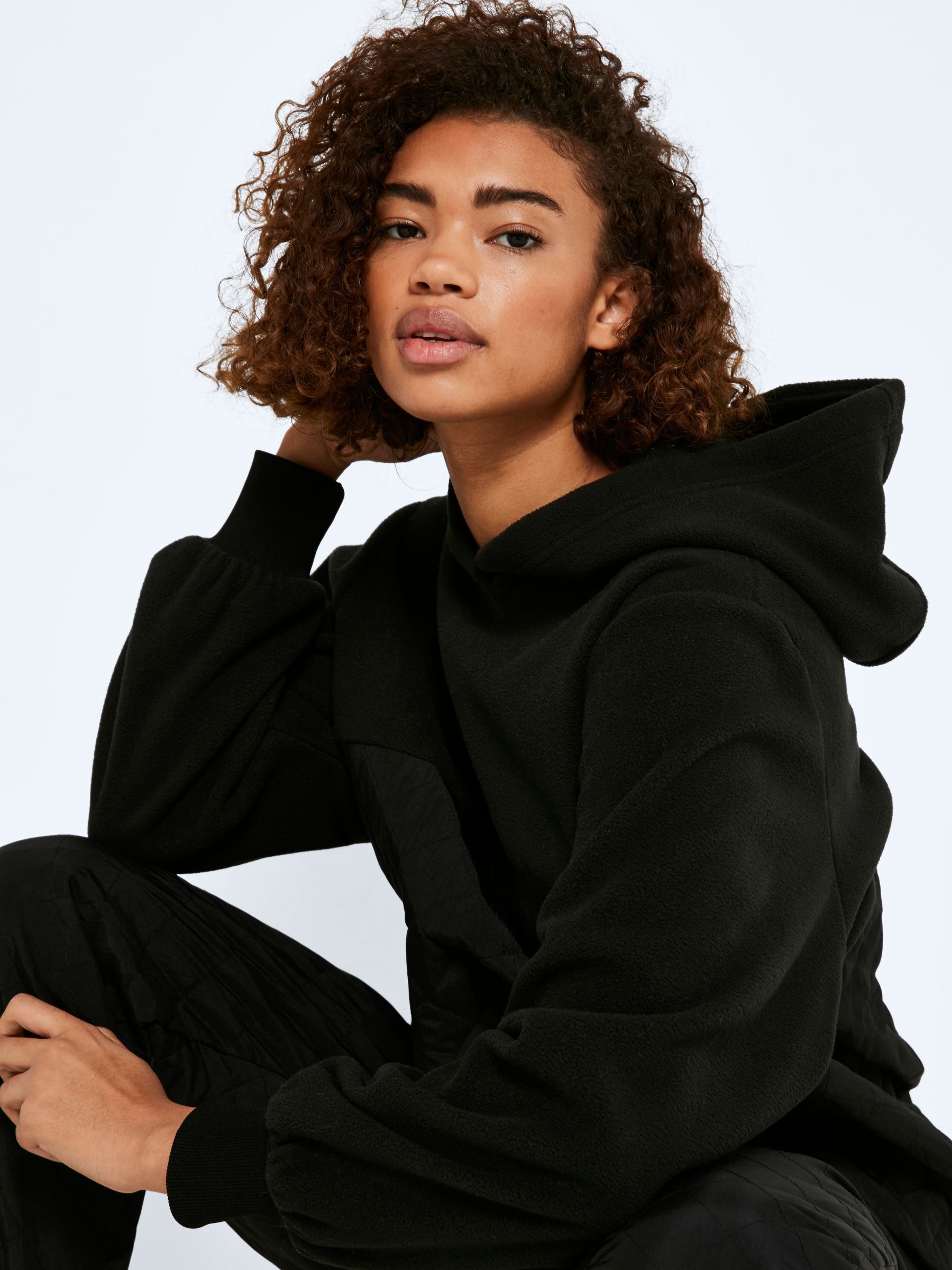 QUILTED HOODIE Black NOISY MAY