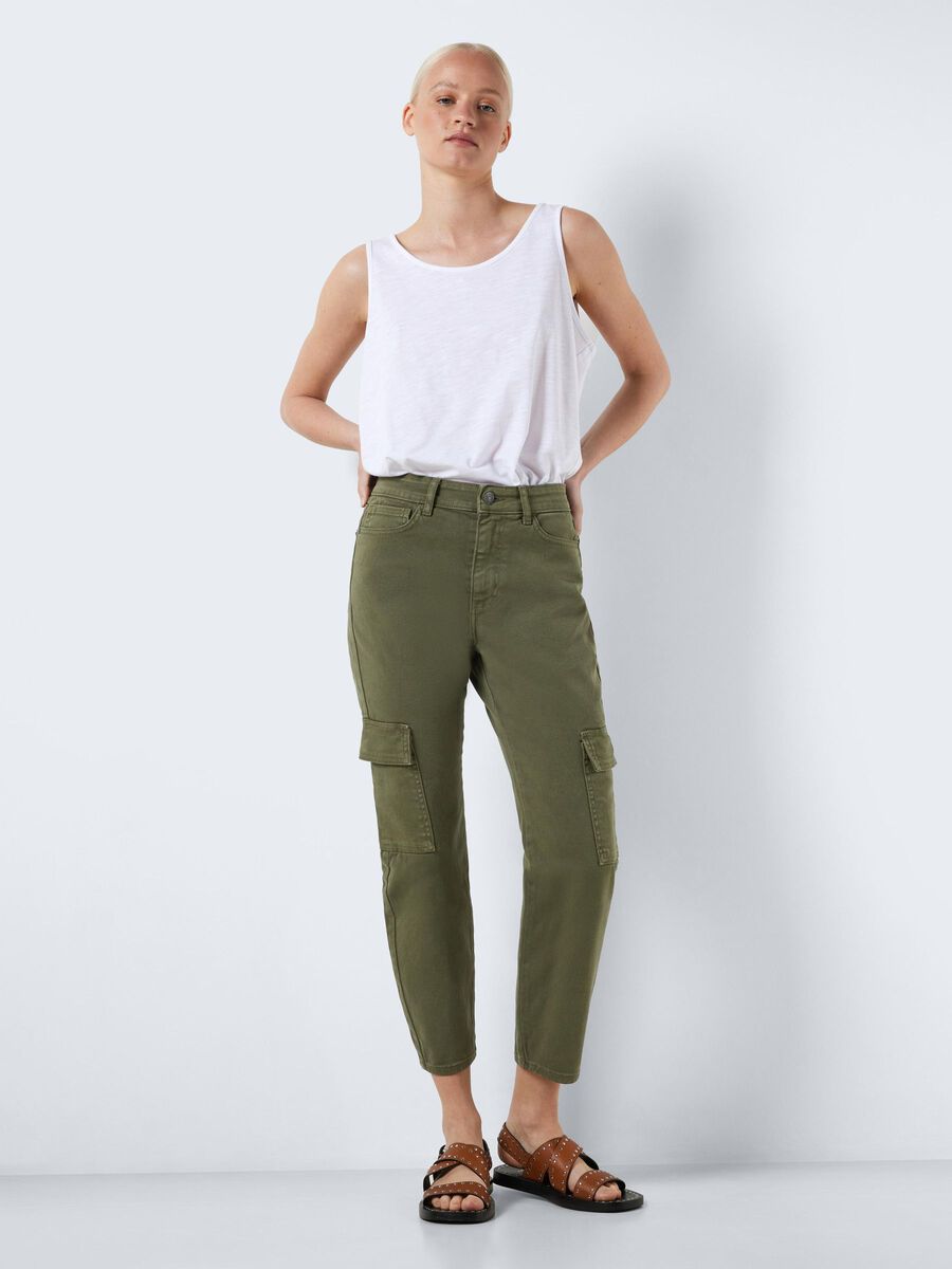 NMMONI CROPPED CARGO JEANS, Green