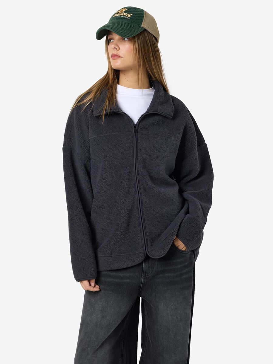 Product carousel image - RELAXED FLEECE JACKET, Obsidian | 2