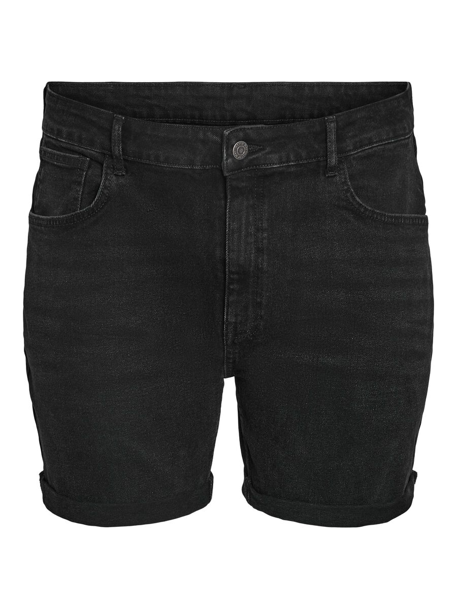 Noisy May CURVE SLIM FIT DENIM SHORTS, Black, highres - 27030542_Black_001.jpg
