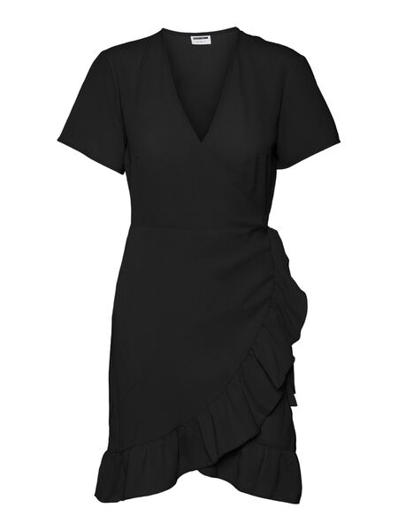 Noisy May CURVE SHORT SLEEVED WRAP DRESS, Black, highres - 27025704_Black_001.jpg
