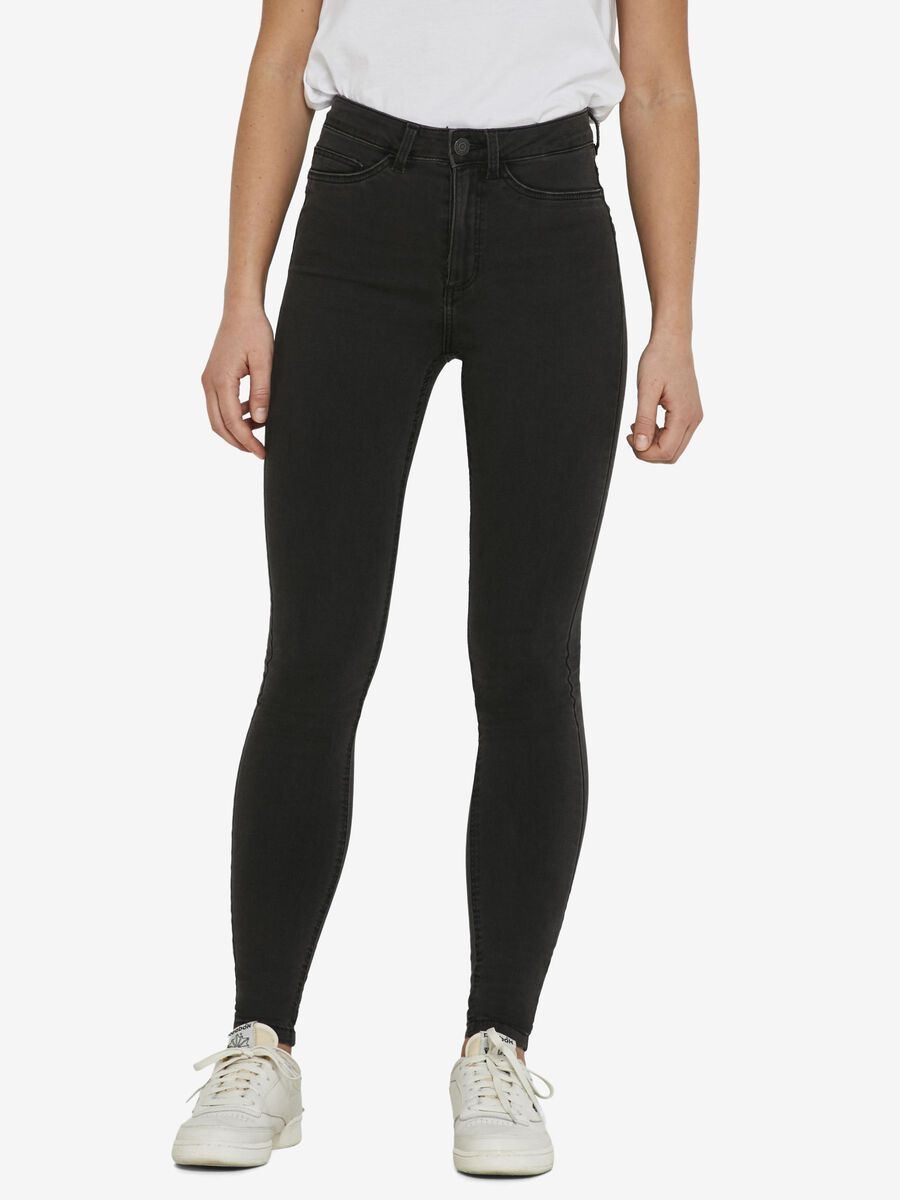 Noisy May NMCALLIE HIGH WAIST SKINNY FIT JEANS, Dark Grey Denim, highres - 27012742_DarkGreyDenim_003.jpg