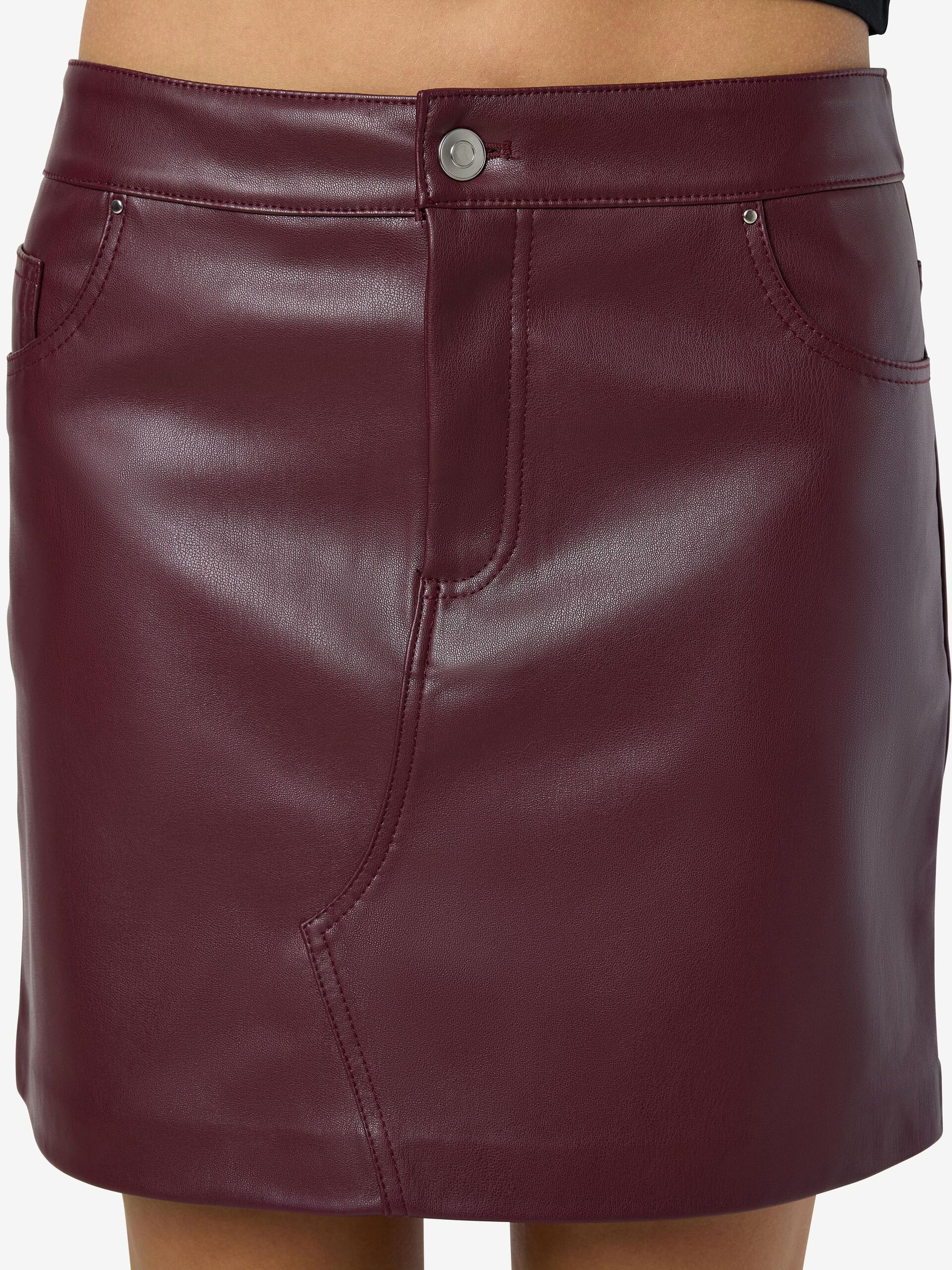 Carousel image - PU FAUX LEATHER SKIRT, Windsor Wine | 5