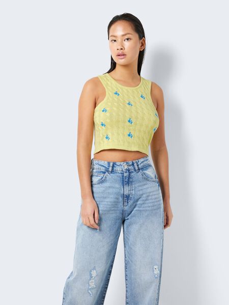 Noisy May EMBROIDERED KNITTED TOP, Pale Lime Yellow, highres - 27024958_PaleLimeYellow_1020961_007.jpg