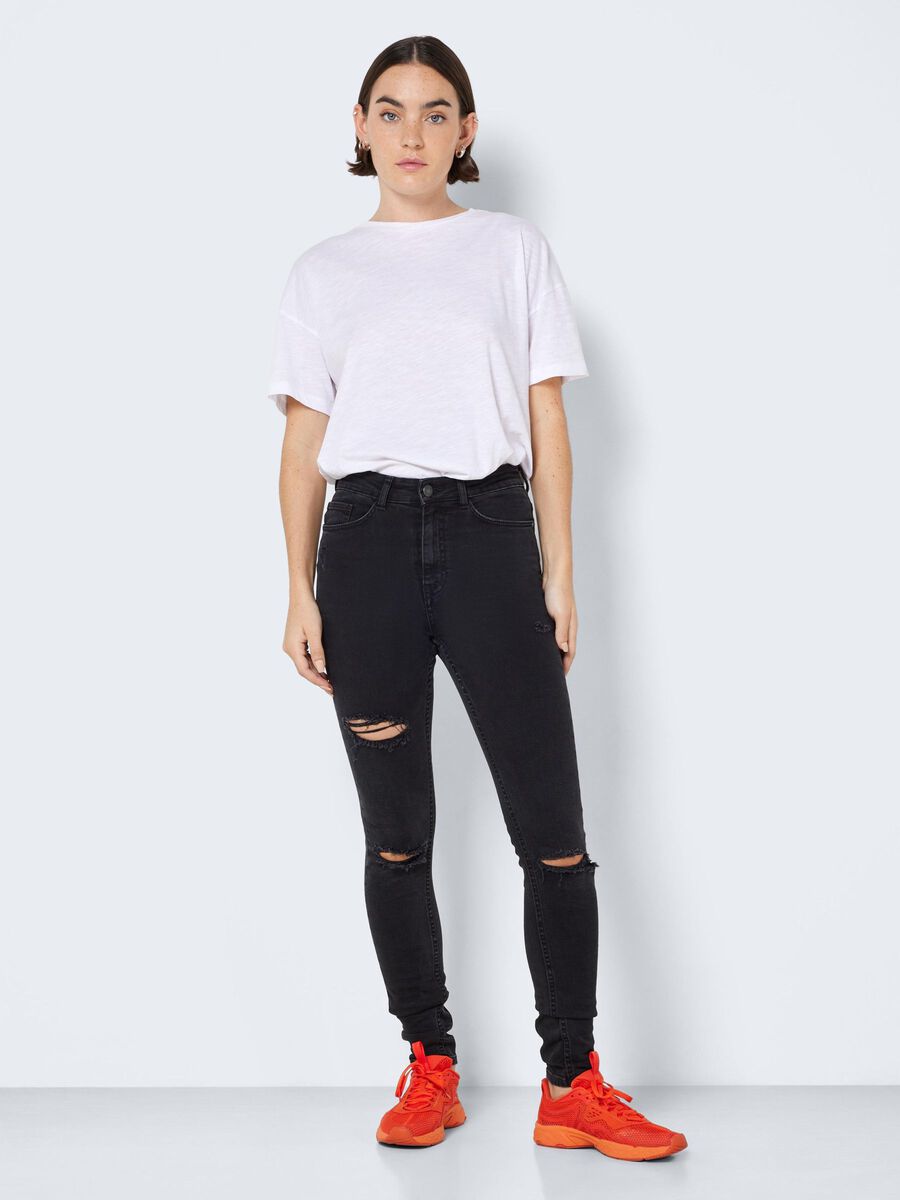 Noisy May NMBUDDY HIGH WAISTED SKINNY FIT JEANS, Black, highres - 27024004_Black_004.jpg