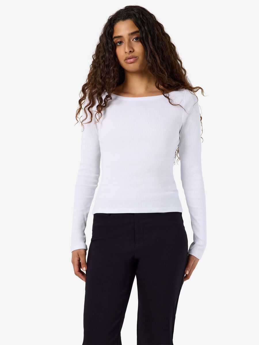 Product tile image NMMAYA BOATNECK TOP, Bright White 27037878_BrightWhite