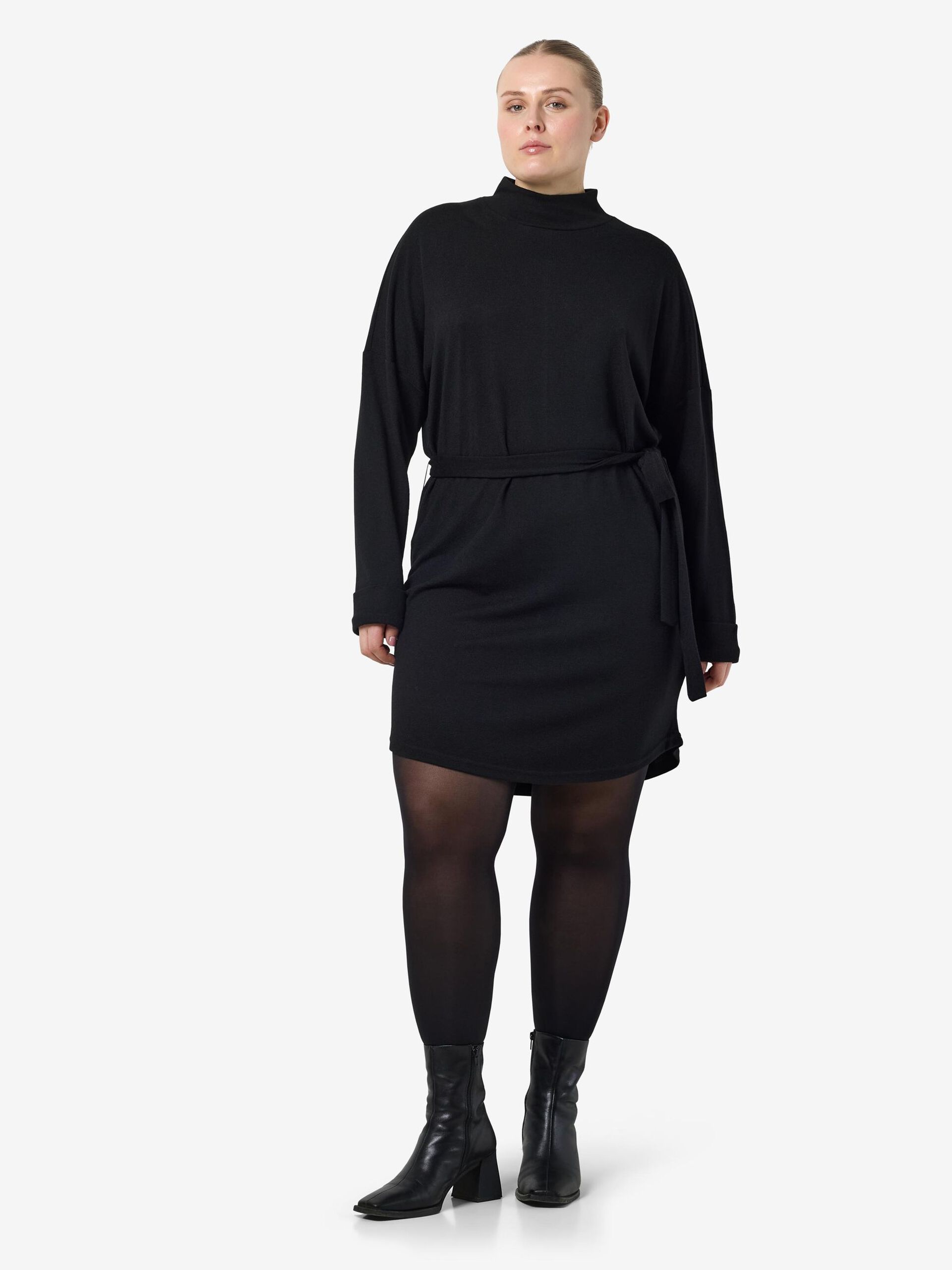 Carousel image - CURVE KNITTED MINI DRESS, Black | 4