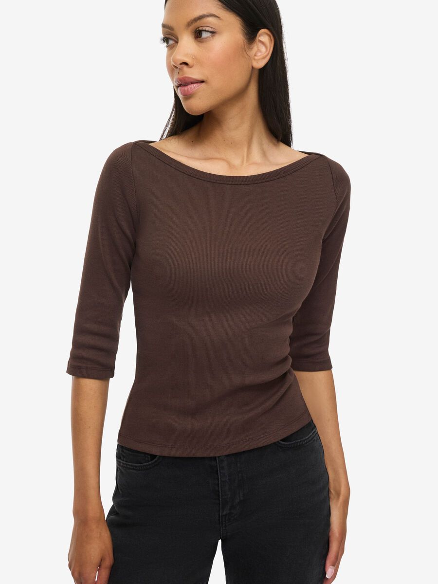 Carousel image - NMMAYA BLOUSE MET 3/4 MOUWEN, Coffee Bean | 6
