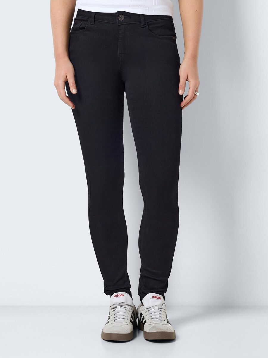 Noisy May NMJEN NORMAL WAISTED SKINNY FIT JEANS, Black, highres - 27030582_Black_003.jpg