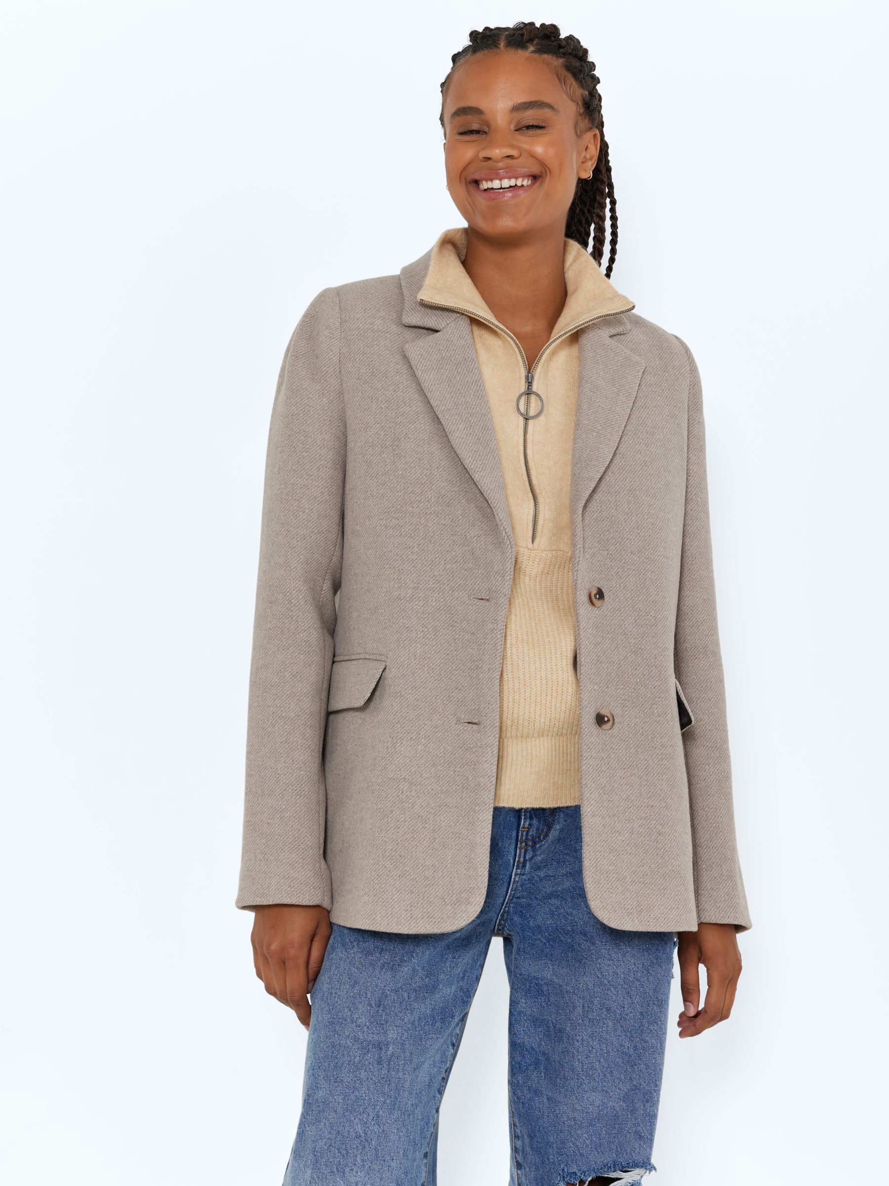 Wool blend oversized discount blazer other stories