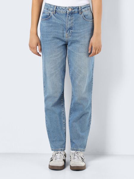 Noisy May NMISABEL MOM HIGH-WAIST JEANS, Light Blue Denim, highres - 27015703_LightBlueDenim_003.jpg