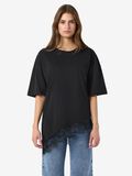 Product image thumbnail - SPITZENVERZIERTER T-SHIRT, Black | 1