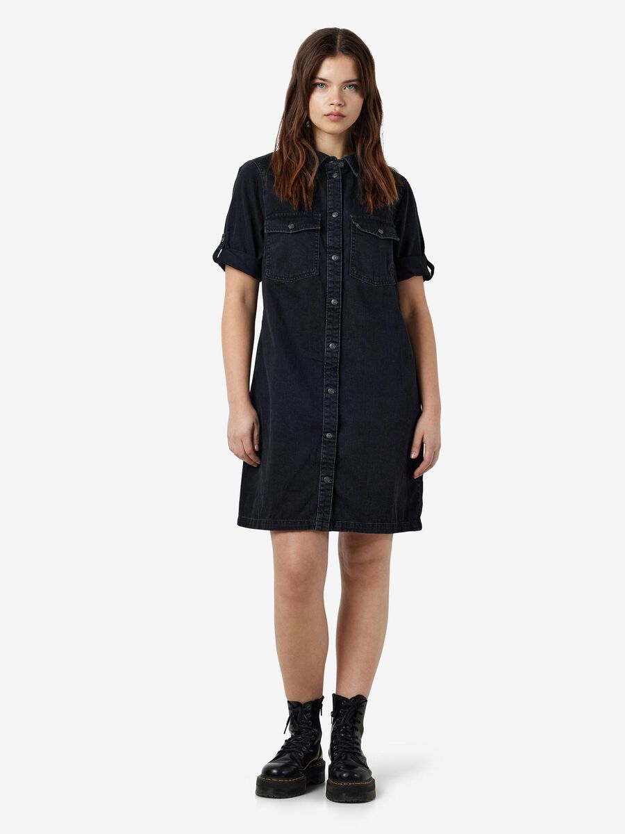 Noisy May KORTÆRMET DENIMKJOLE, Black, highres - 27030039_Black_004.jpg