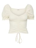 Noisy May SHORT SLEEVED RUCHED TOP, Pearled Ivory, highres - 27022031_PearledIvory_001.jpg