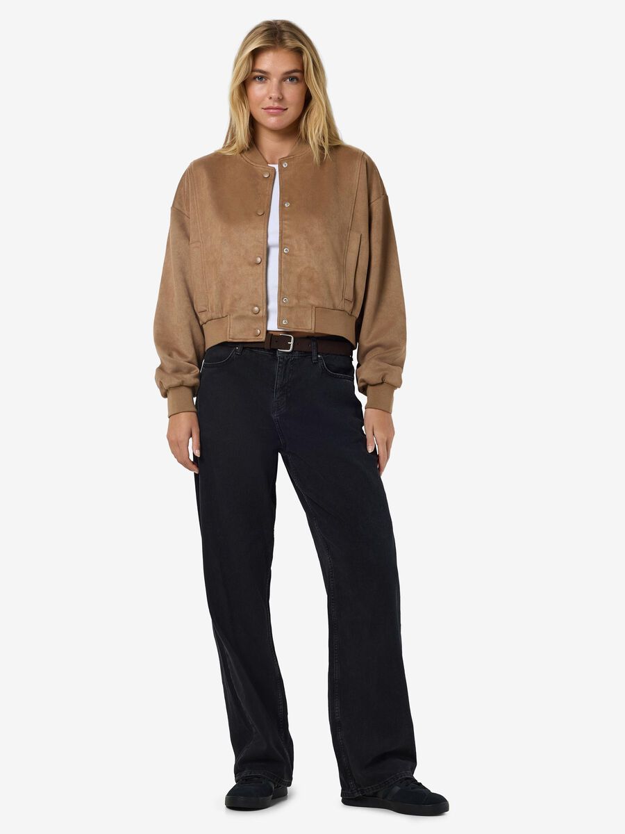 Noisy May FAUX SUEDE BOMBER JACKET, Otter, highres - 27032165_Otter_004.jpg