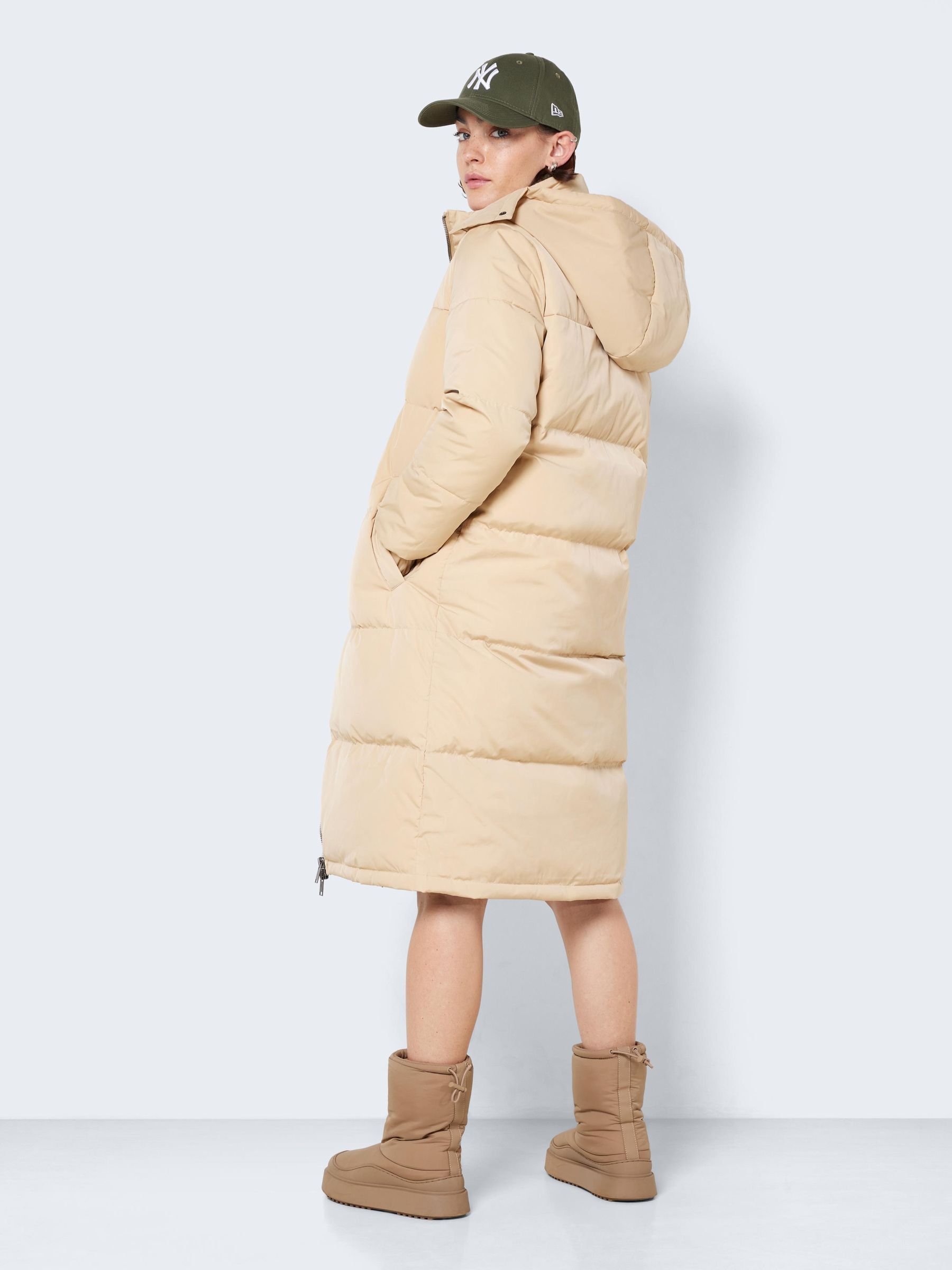 LONG PUFFER JACKET Beige NOISY MAY