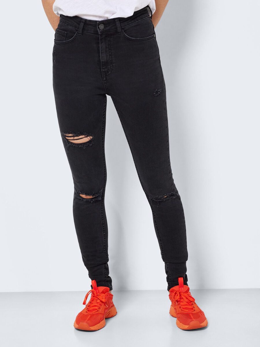 Noisy May NMBUDDY HIGH WAISTED SKINNY FIT JEANS, Black, highres - 27024004_Black_003.jpg