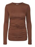 Noisy May LONG SLEEVED RUCHED TOP, Cappuccino, highres - 27021286_Cappuccino_001.jpg