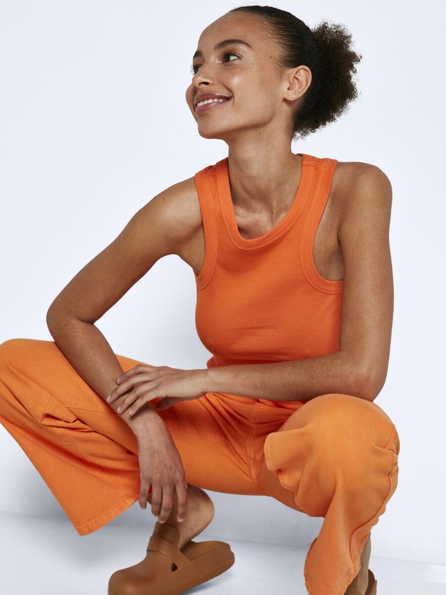 Noisy May RIBBED TANK TOP, Vibrant Orange, highres - 27020871_VibrantOrange_007.jpg
