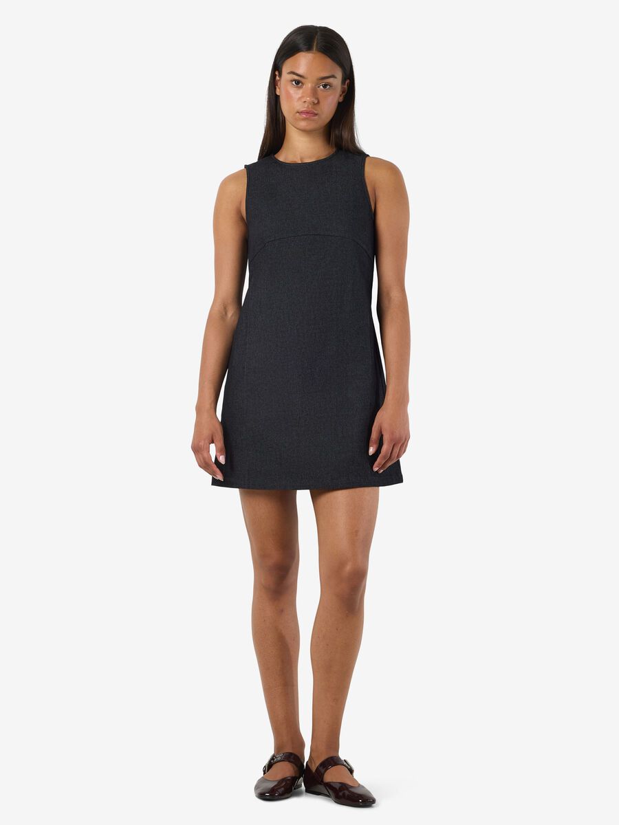 Product carousel image - SLEEVELESS MINI DRESS, Black Denim | 2
