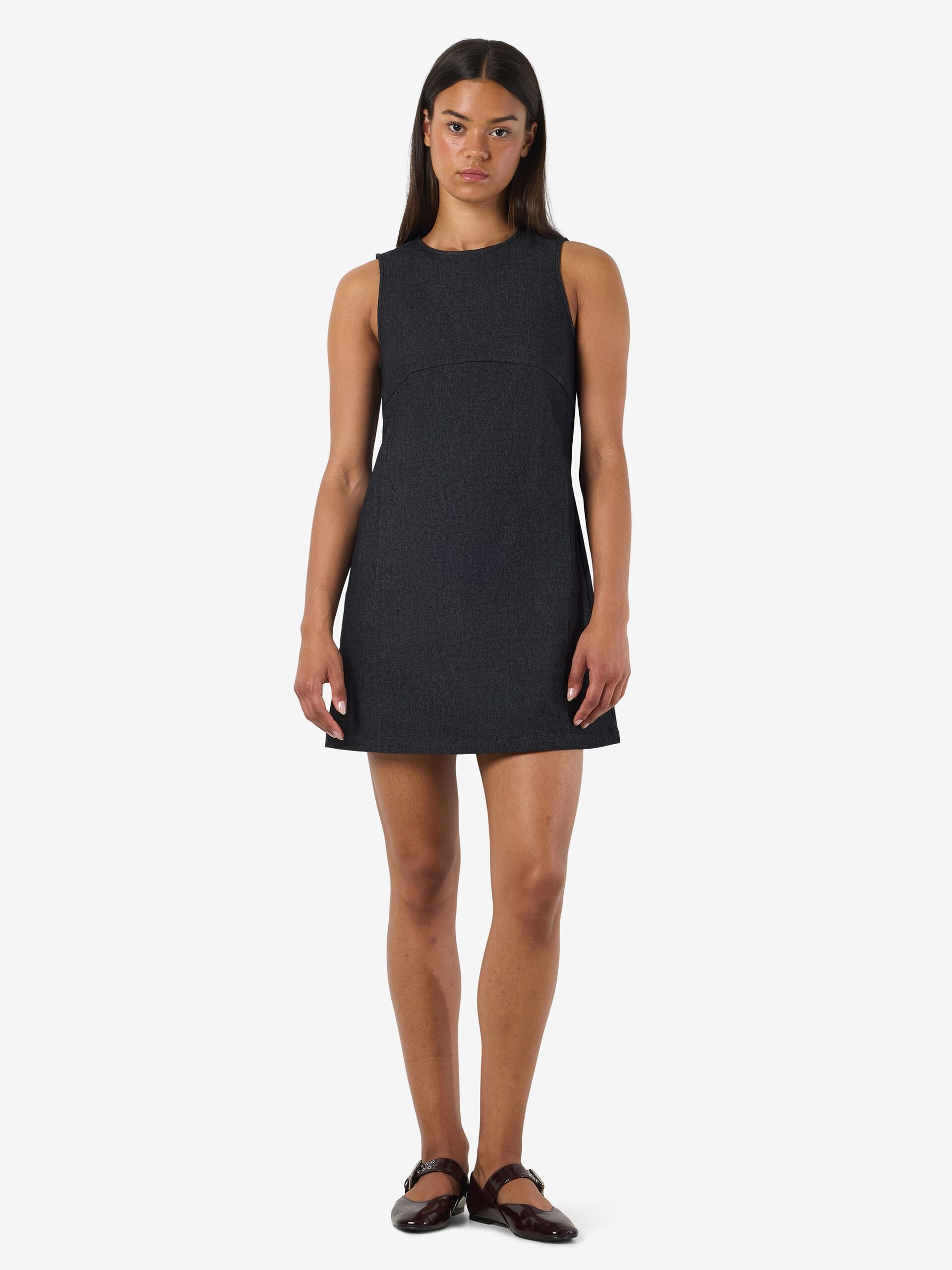 Carousel image - SLEEVELESS MINI DRESS, Black Denim | 4