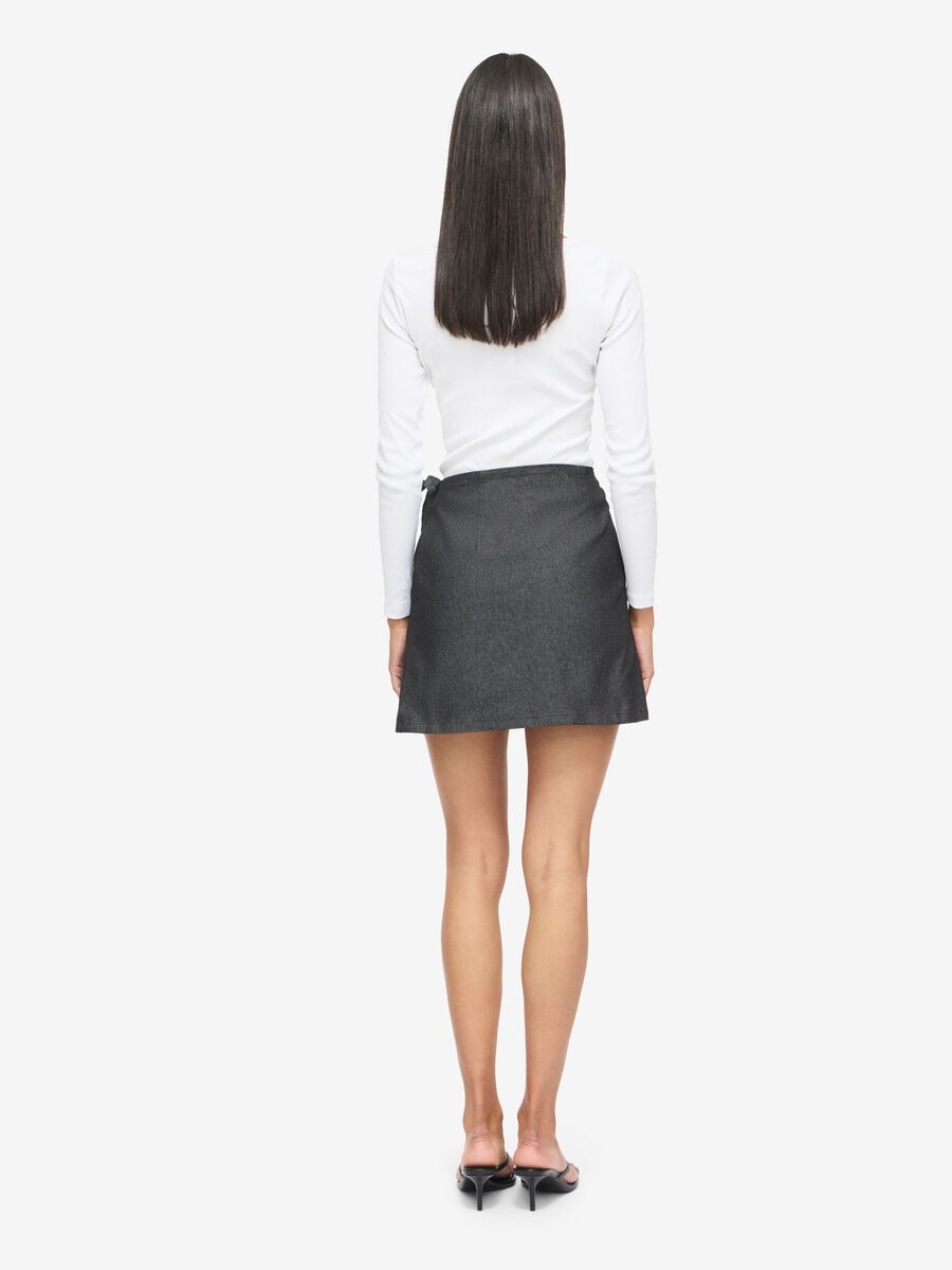 Carousel image - NMNICKI MINI WRAP SKIRT, Grey Denim | 4