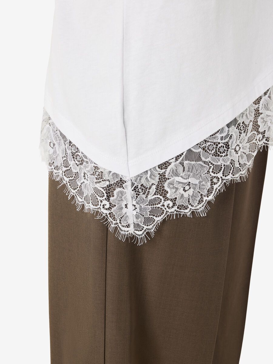 Carousel image 5 LACE DETAILED T-SHIRT, Bright White