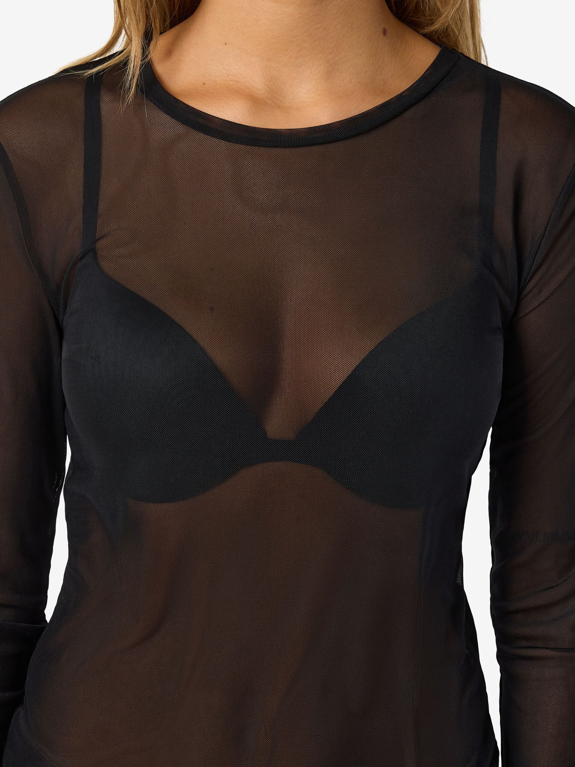 Carousel image - LONG SLEEVED MESH TOP, Black | 5