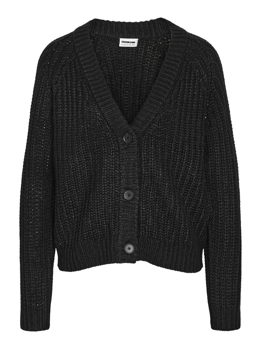 Carousel image - STRIKKET CARDIGAN, Black | 2