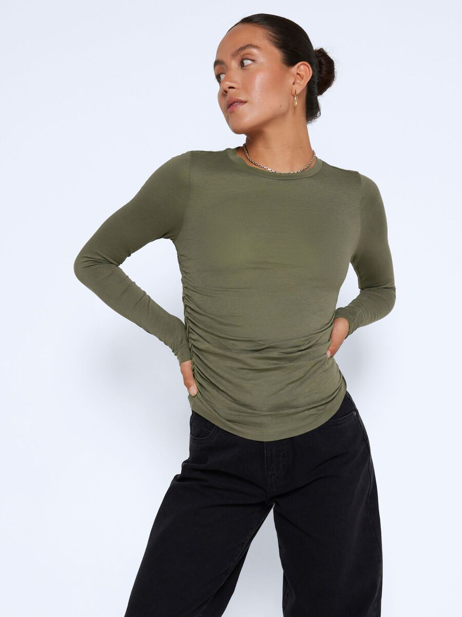 Noisy May LONG SLEEVED RUCHED TOP, Kalamata, highres - 27021286_Kalamata_007.jpg