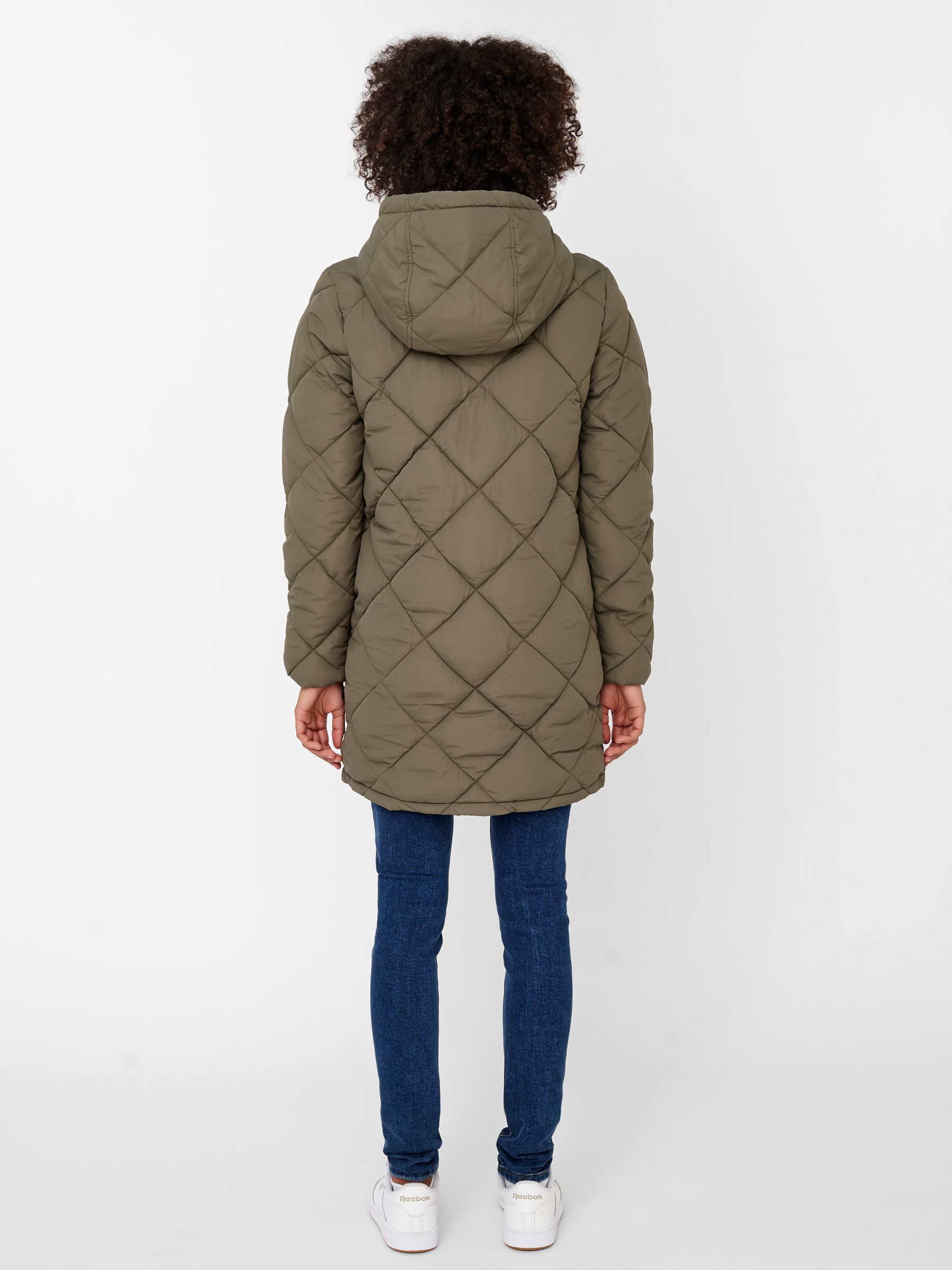LONG QUILTED JACKET Brown NOISY MAY