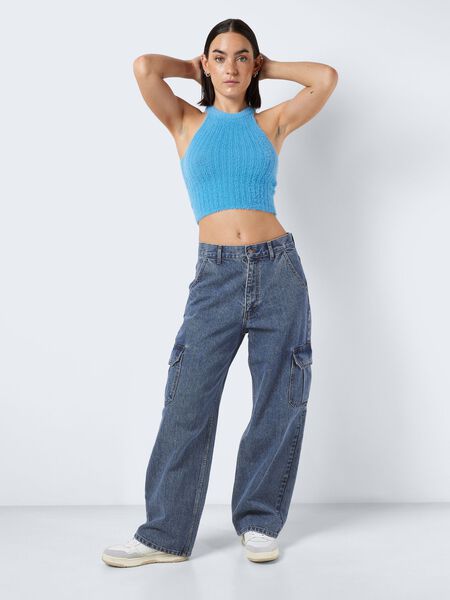 Noisy May NMALEXA NORMALE TAILLE CARGO JEANS, Medium Blue Denim, highres - 27027242_MediumBlueDenim_007.jpg