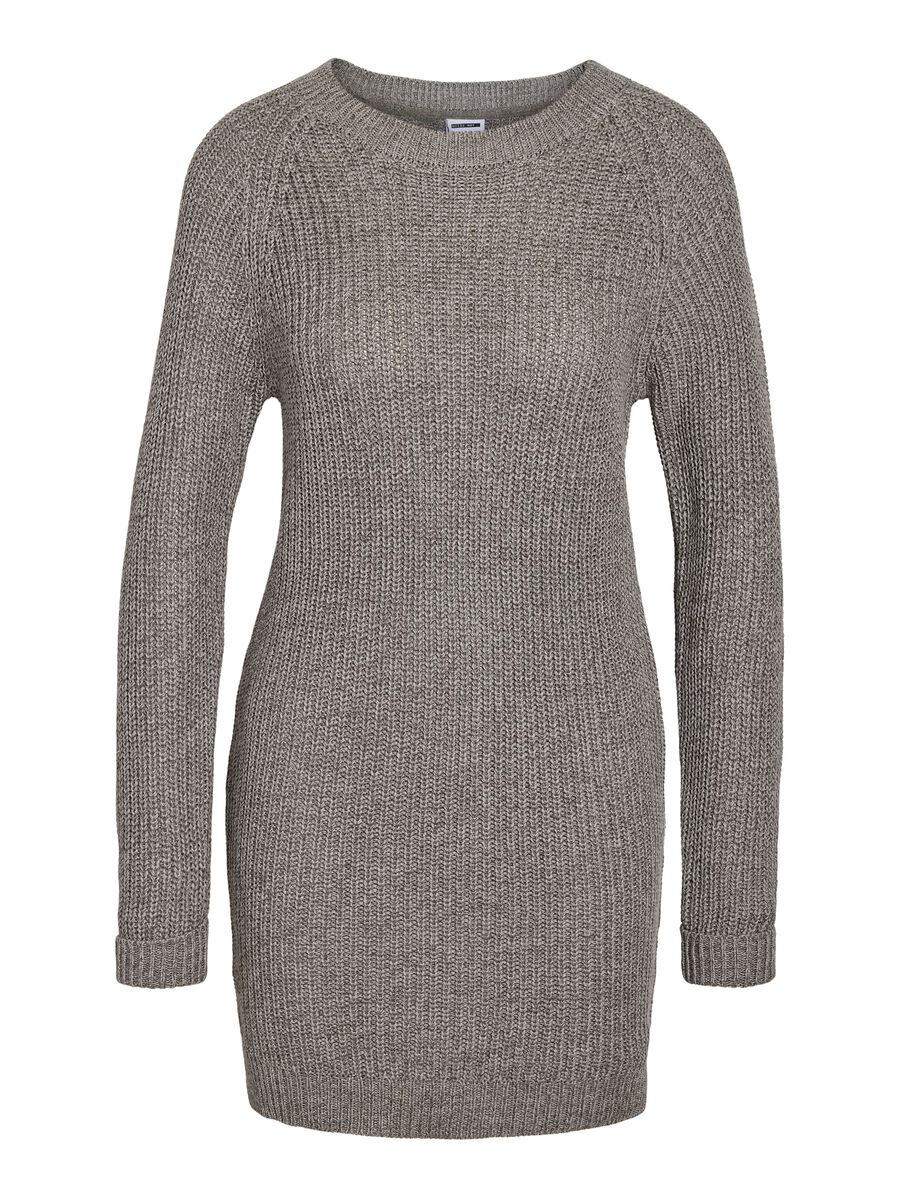 Carousel image - KORT STICKAD KLÄNNING, Medium Grey Melange | 2