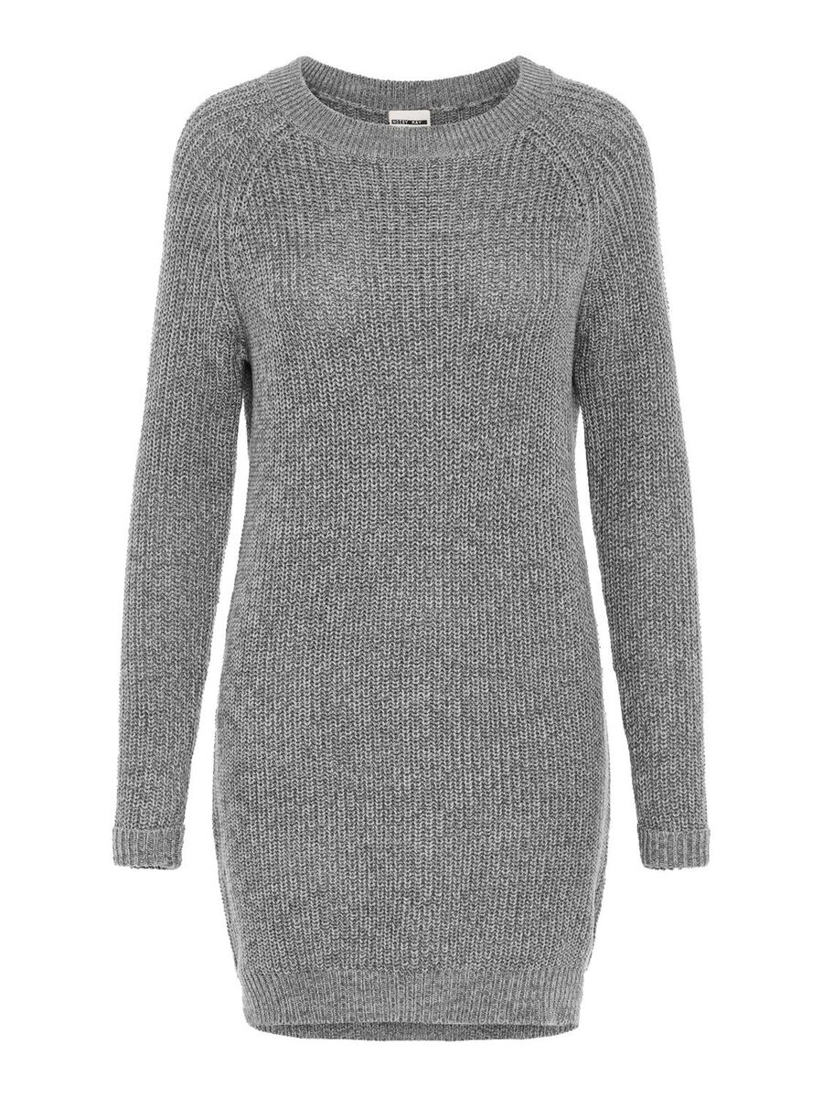 Carousel image - KORT STRIKKET KJOLE, Medium Grey Melange | 2
