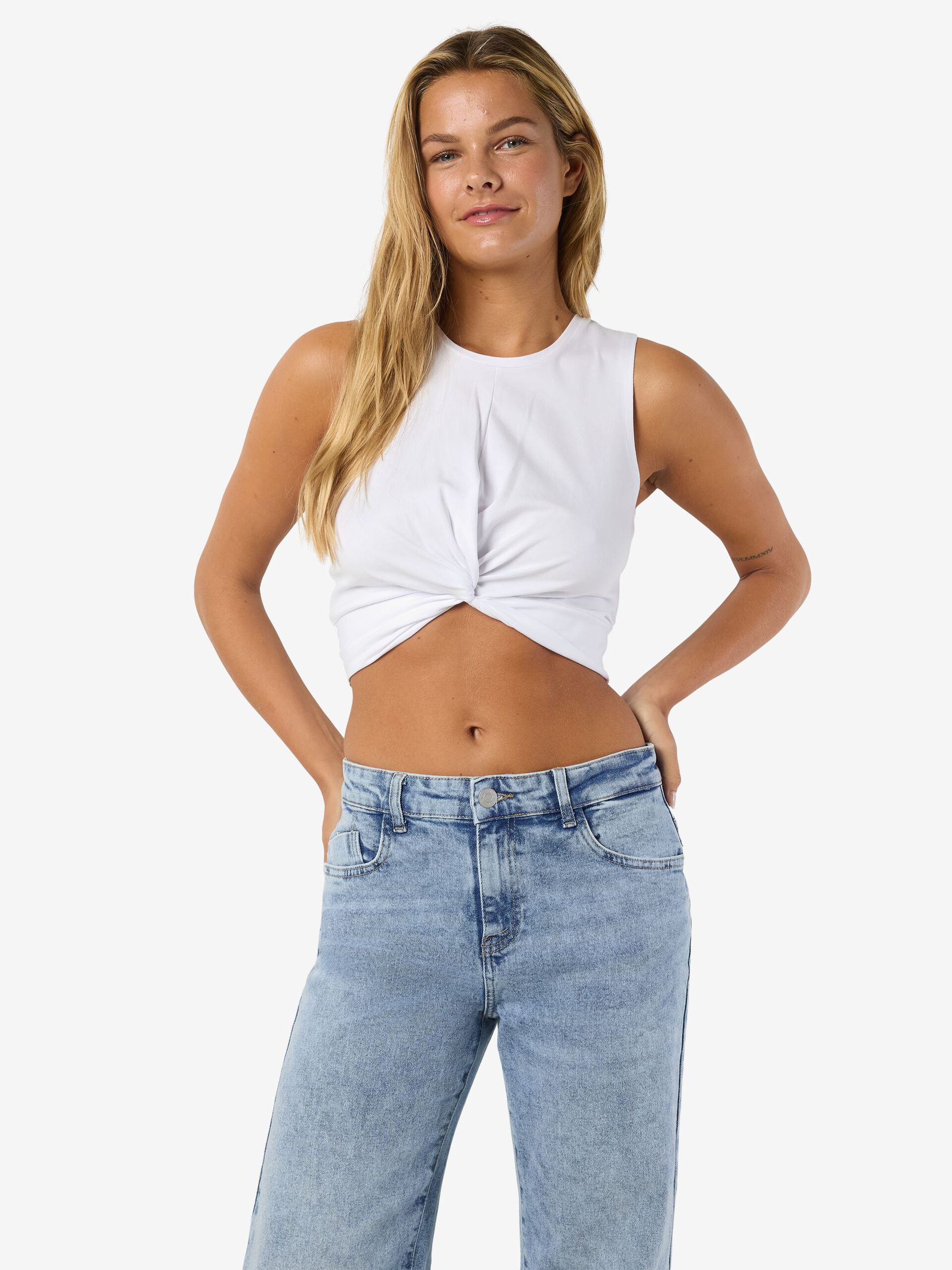 Carousel image - CROPPED SLEEVELESS TOP, Bright White | 6