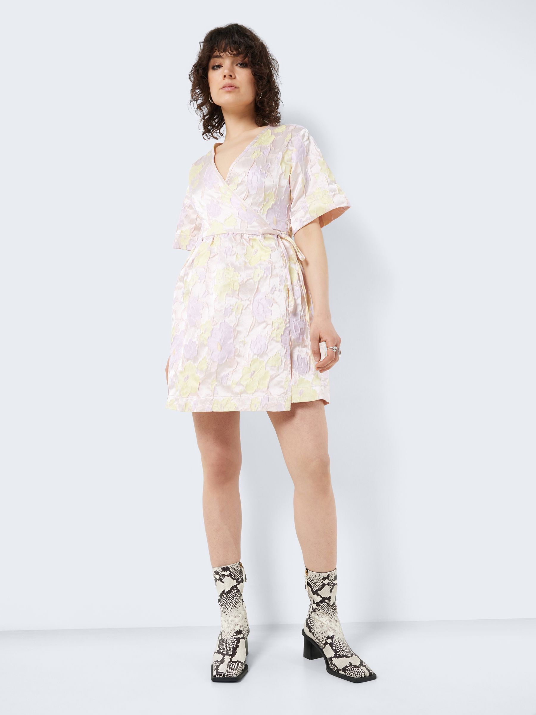 TEXTURED WRAP DRESS Pink NOISY MAY