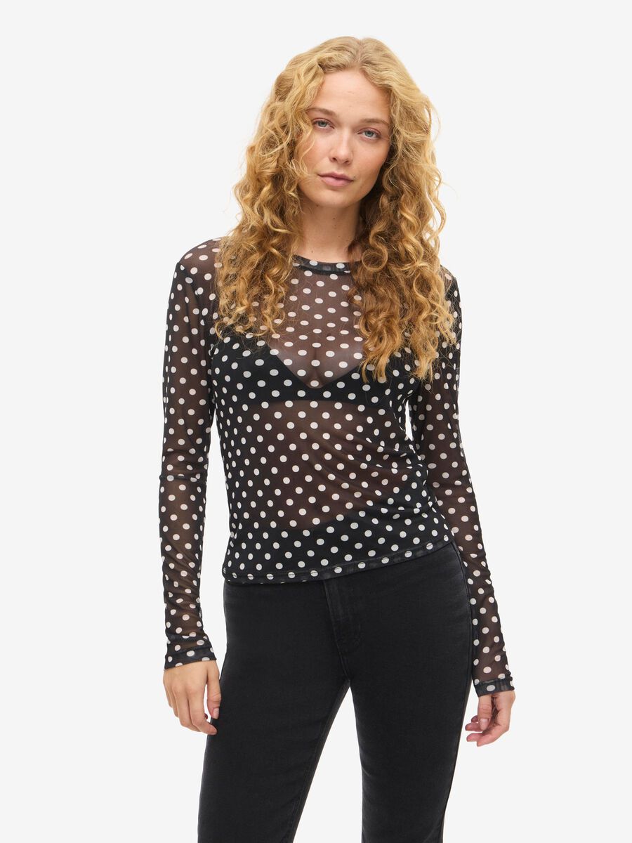 Product carousel image - LANGÄRMELIGES MESH OBERTEIL, Black | 1