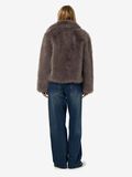Product image thumbnail - FAUX FUR COAT, Charcoal Gray | 3