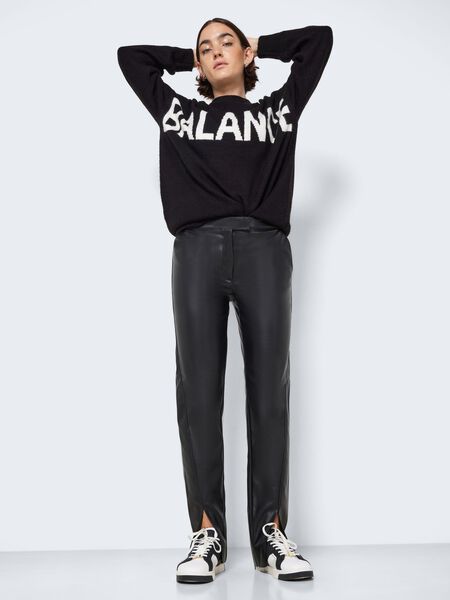 Noisy May HIGH WAISTED COATED TROUSERS, Black, highres - 27023247_Black_007.jpg