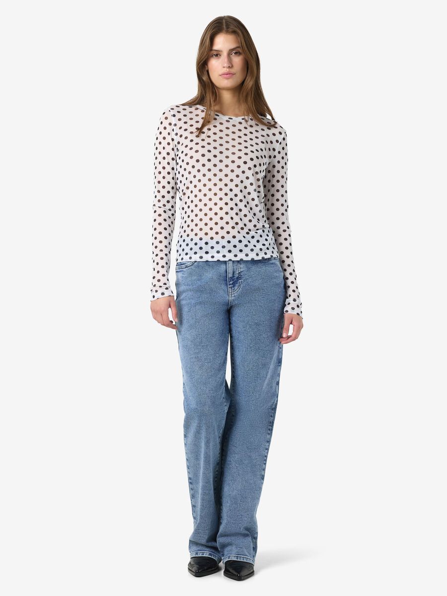 Carousel image - LONG SLEEVED MESH TOP, Snow White | 4