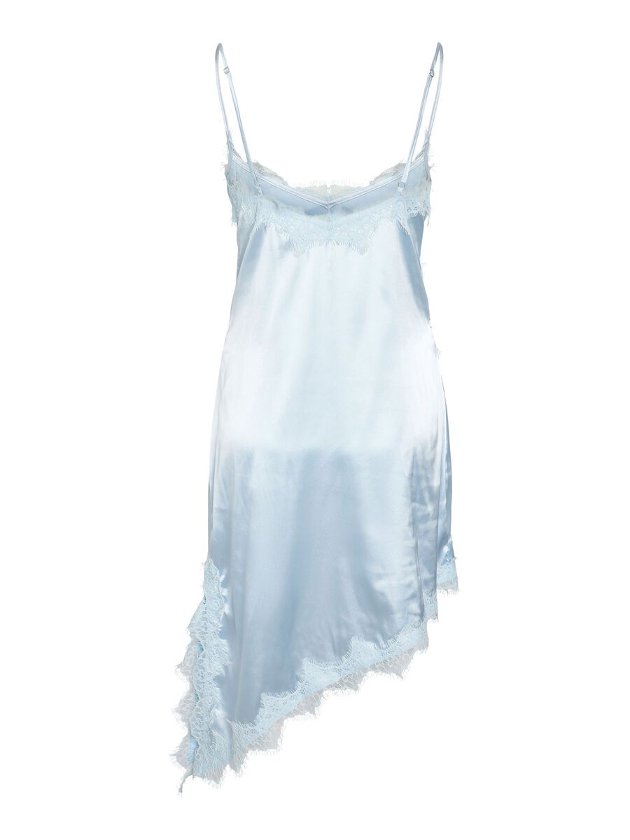 Carousel image - SATIN SLIP DRESS, Cerulean | 2