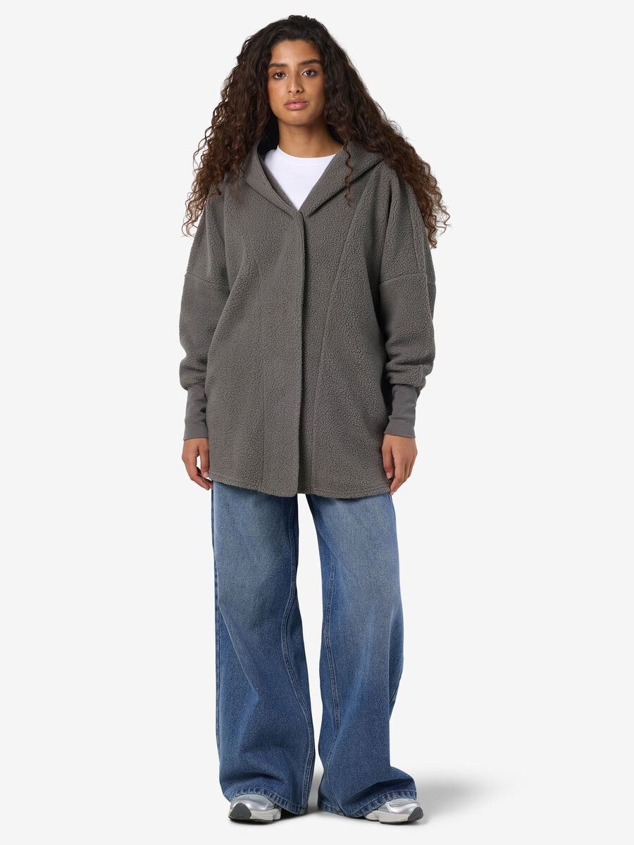 Carousel image - FLEECE COATIGAN, Charcoal Gray | 3