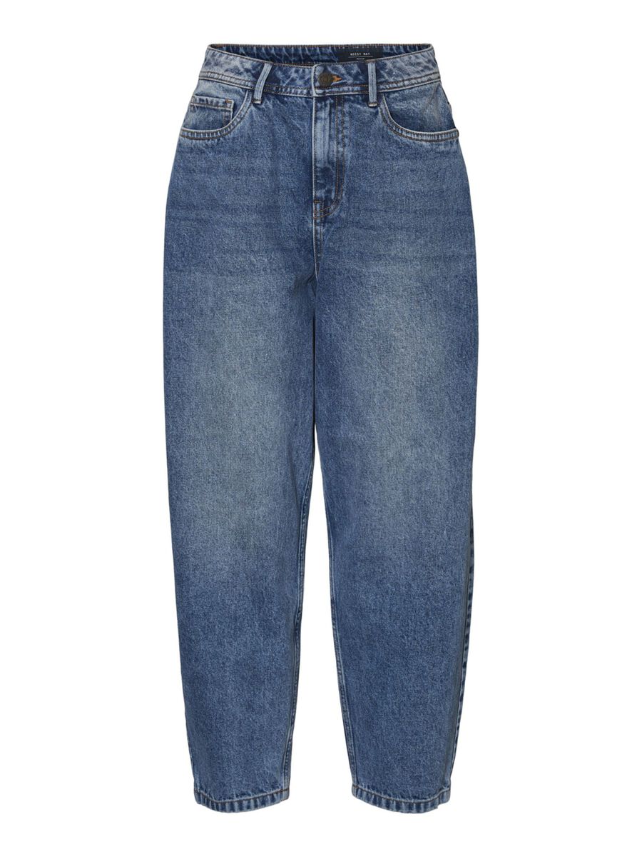 NMSELLA HIGH-WAIST LOOSE FIT JEANS, Medium Blue Denim, highres